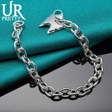 925 Sterling Silver Butterfly Chain Bracelet Wedding Engagement Charm Jewelry