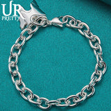 925 Sterling Silver Butterfly Chain Bracelet Wedding Engagement Charm Jewelry