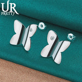 925 Silver Butterfly Zircon Stud Earrings