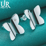 925 Silver Butterfly Zircon Stud Earrings