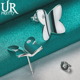 925 Silver Butterfly Zircon Stud Earrings
