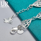 925 Silver Butterfly Wing Chain Bracelet Wedding Engagement Party Jewelry