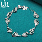 925 Silver Butterfly Wing Chain Bracelet Wedding Engagement Party Jewelry