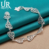 925 Silver Butterfly Wing Chain Bracelet Wedding Engagement Party Jewelry
