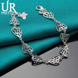 925 Silver Butterfly Wing Chain Bracelet Wedding Engagement Party Jewelry
