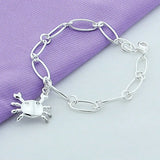925 Sterling Silver Chain Crab Bracelet For Men Women Party Wedding Charm