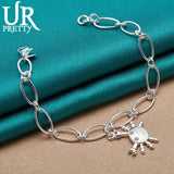925 Sterling Silver Chain Crab Bracelet For Men Women Party Wedding Charm