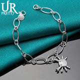 925 Sterling Silver Chain Crab Bracelet For Men Women Party Wedding Charm