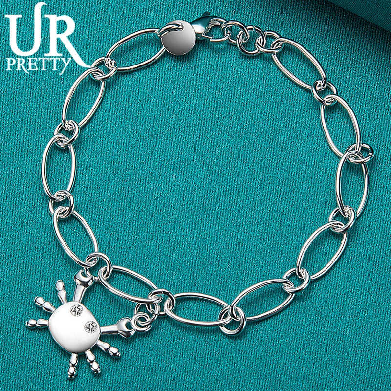 925 Silver Crab Bracelet Chain for Man Women Wedding Engagement