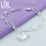 925 Sterling Silver Chain Crab Bracelet For Men Women Party Wedding Charm
