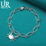925 Sterling Silver Chain Crab Bracelet For Men Women Party Wedding Charm