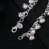 925 Silver Charm Bell Chain Bracelet For Women