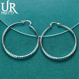 925 Sterling Silver Circular Pattern Earring Clip For Women