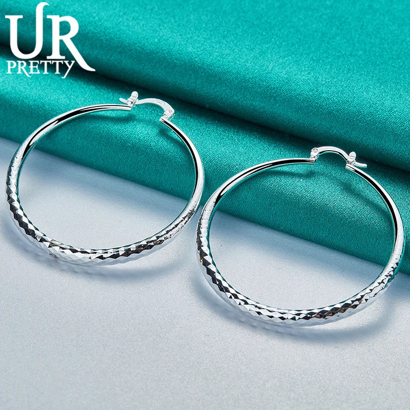 925 Sterling Silver Circular Pattern Earring Clip For Women