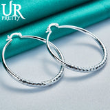 925 Sterling Silver Circular Pattern Earring Clip For Women