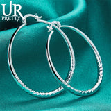 925 Sterling Silver Circular Pattern Earring Clip For Women
