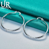 925 Sterling Silver Circular Pattern Earring Clip For Women