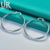925 Sterling Silver Circular Pattern Earring Clip For Women