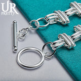 Silver Cross Chain Bracelet for Wedding Party