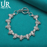 Silver Cross Chain Bracelet for Wedding Party