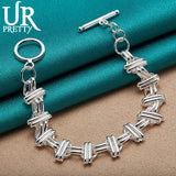 Silver Cross Chain Bracelet for Wedding Party