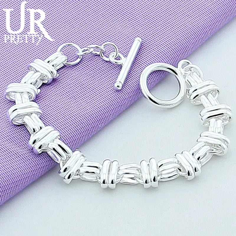 925 Silver Cross Chain Bracelet for Wedding Party