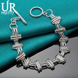 925 Silver Cross Chain Bracelet for Wedding Party