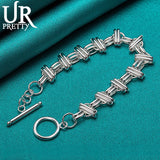 Silver Cross Chain Bracelet for Wedding Party