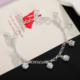 925 Silver Crown Pendant Bracelet for Women Wedding Jewelry