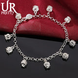 925 Silver Crown Pendant Bracelet for Women Wedding Jewelry