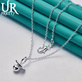 925 Silver Pacifier Pendant Necklace Chain for Women