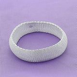925 Silver Mesh Bangle Bracelet Wedding Engagement Party Gift
