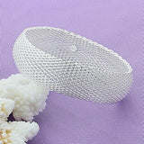 925 Silver Mesh Bangle Bracelet Wedding Engagement Party Gift