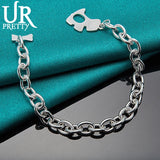 925 Silver Dog Chain Bracelet For Wedding Engagement Charm Jewelry