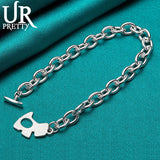 925 Silver Dog Chain Bracelet Wedding Engagement Party Charm Jewelry