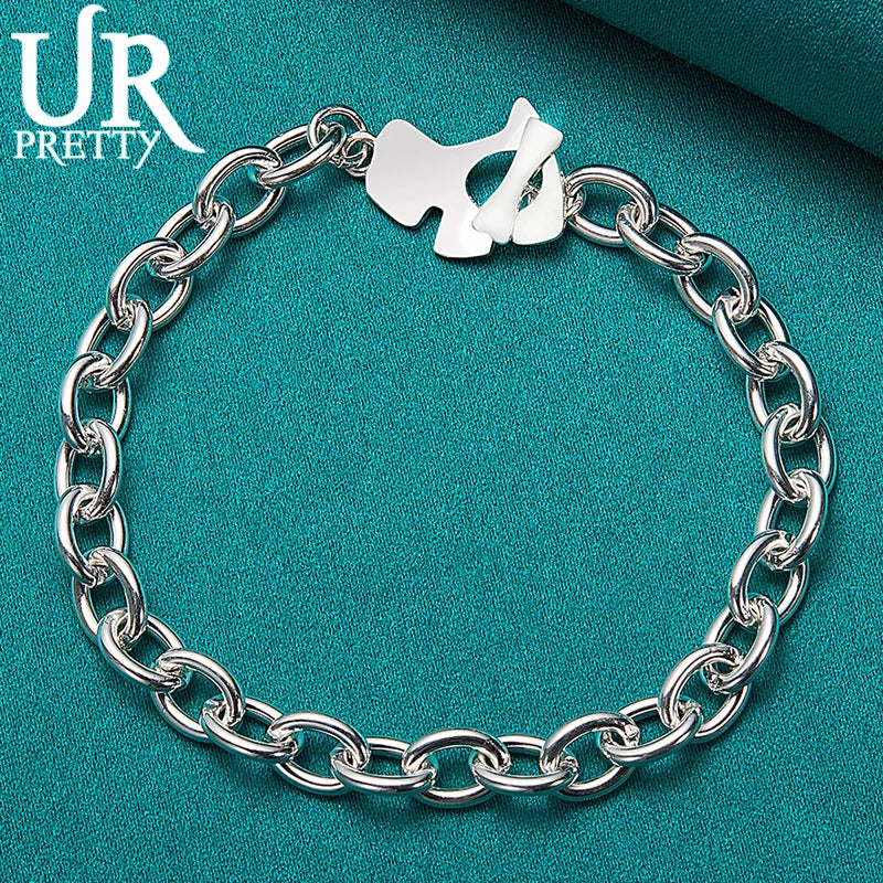 925 Silver Dog Chain Bracelet Wedding Engagement Party Charm Jewelry