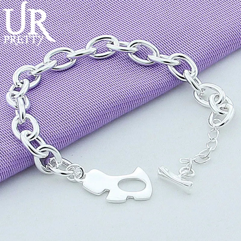 925 Silver Dog Chain Bracelet For Wedding Engagement Charm Jewelry