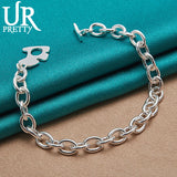 925 Silver Dog Chain Bracelet Wedding Engagement Party Charm Jewelry