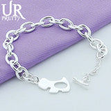 925 Silver Dog Chain Bracelet For Wedding Engagement Charm Jewelry