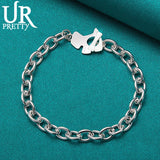 925 Silver Dog Chain Bracelet Wedding Engagement Party Charm Jewelry