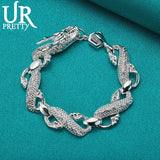 925 Silver Dragon Chain Bracelet Men Women Wedding Party Charm Jewelry