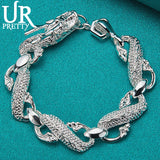 925 Silver Dragon Chain Bracelet Men Women Wedding Party Charm Jewelry