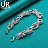 925 Silver Dragon Chain Bracelet Men Women Wedding Party Charm Jewelry