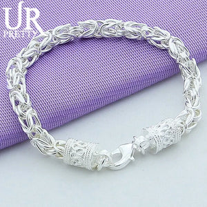 925 Silver Dragon Head Chain Bracelet Wedding Party Charm Jewelry