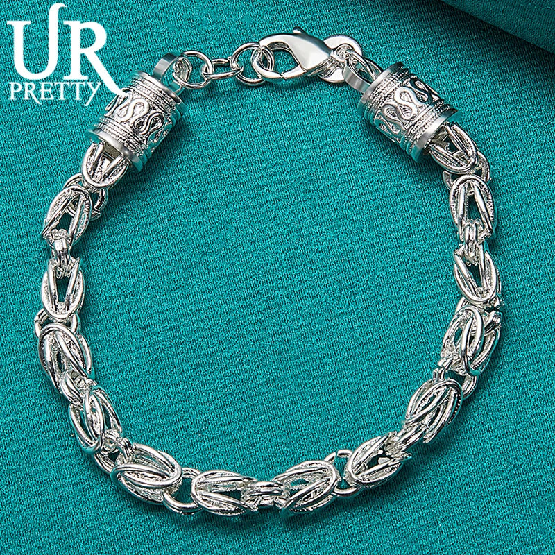 925 Sterling Silver Dragon Head Chain Bracelet for Men Women