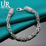 925 Sterling Silver Dragon Head Chain Bracelet for Men Women