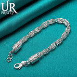 925 Sterling Silver Dragon Head Chain Bracelet for Men Women