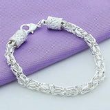 925 Silver Dragon Head Chain Bracelet Wedding Party Charm Jewelry