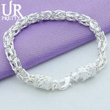 925 Silver Dragon Head Chain Bracelet Wedding Party Charm Jewelry