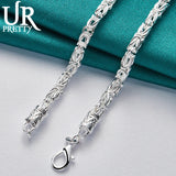 925 Silver Dragon Head Necklace 20" Chain for Women Wedding Party Jewelry